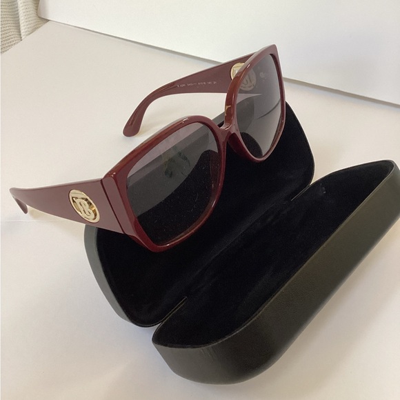 Burberry Burgundy Sunglasses with Gold Detail, NWOT - Picture 1 of 9